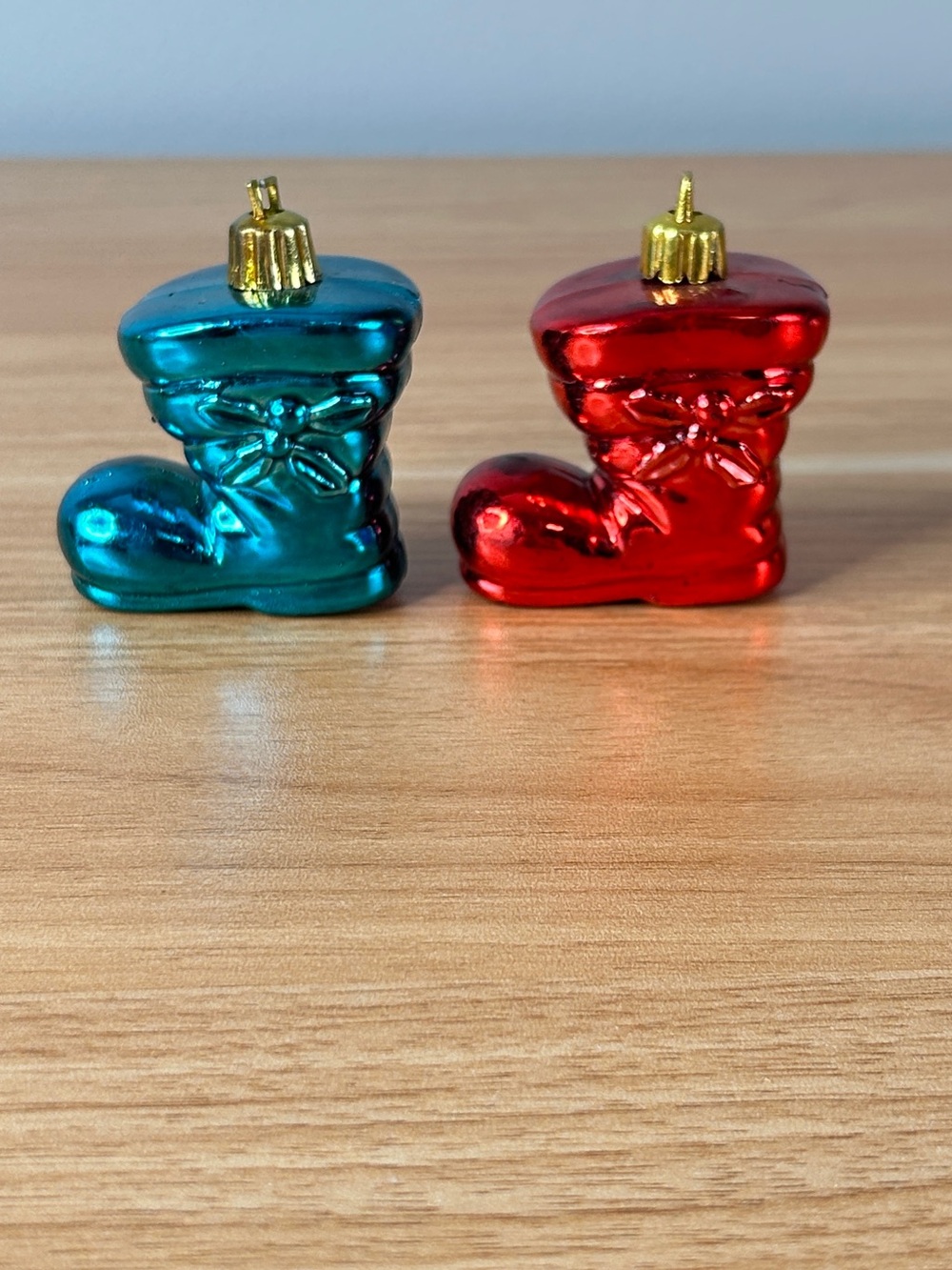 Vintage Christmas Ornaments Lot of 16 Plastic Multi Color Boots Bell Pine Cones